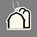 Paper Air Freshener Tag W/ Tab - Barn & 2 Silos Outline